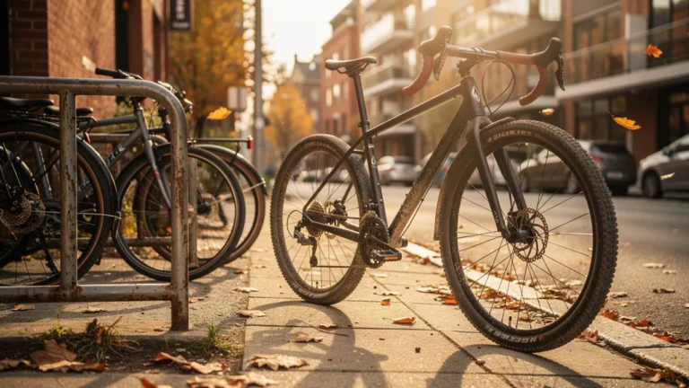 Vélo gravel moderne posé en ville, illustrant la mode du gravel et ses limites pour les trajets quotidiens