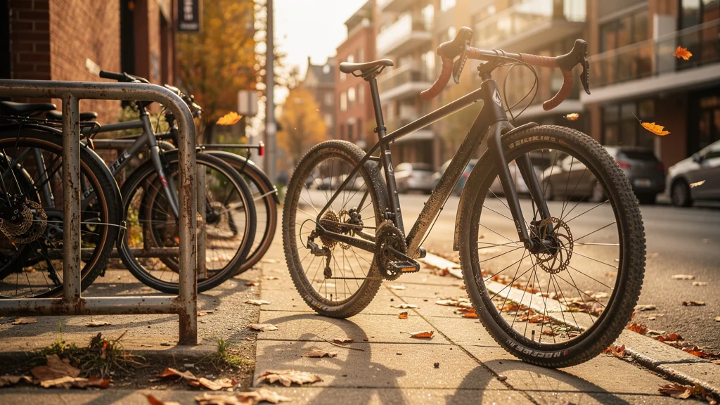 Vélo gravel moderne posé en ville, illustrant la mode du gravel et ses limites pour les trajets quotidiens