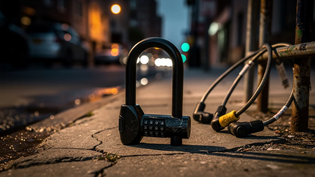 Cadenas en U robuste et fiable illustrant la supériorité sur trois antivols bon marché pour vélo